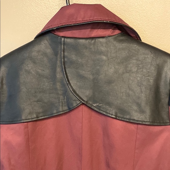 Bebe Red and Black Trench Coat with Sleek Design - Picture 12 of 14